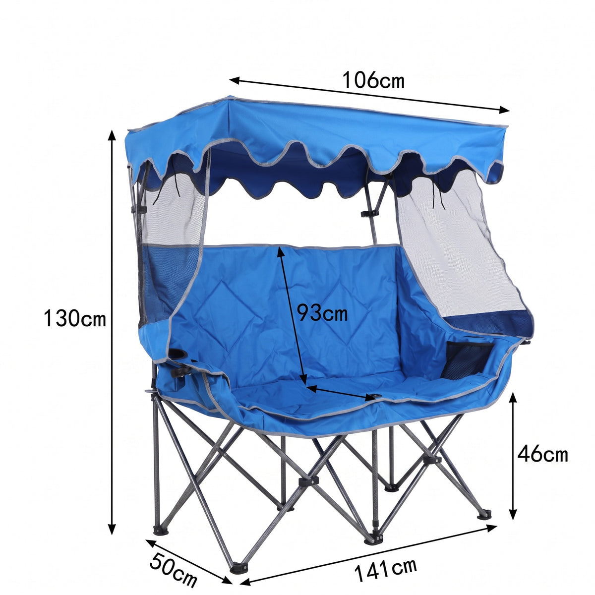 SupplyPax Two-Person Folding Camping Seat with Canopy – camping folding seat, product image 2